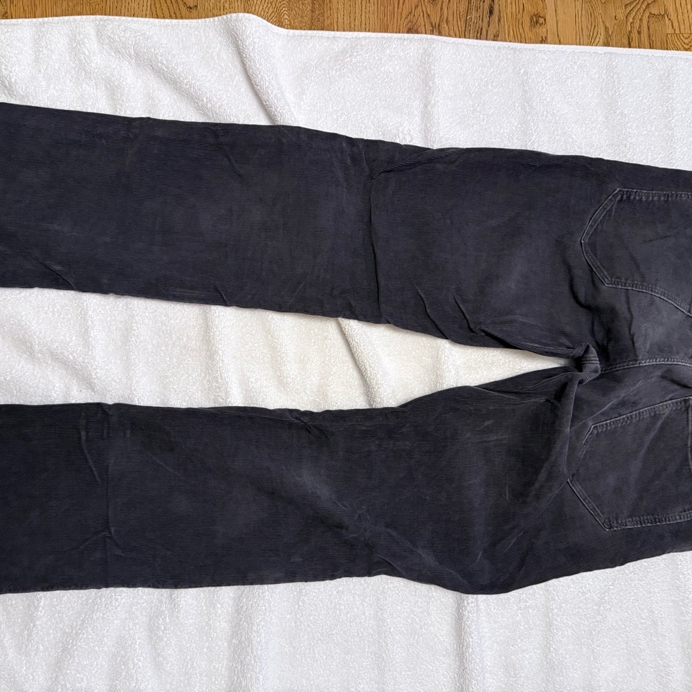 Banana Republic Charcoal Straight Fit Corderoy Leather Jacket Pants